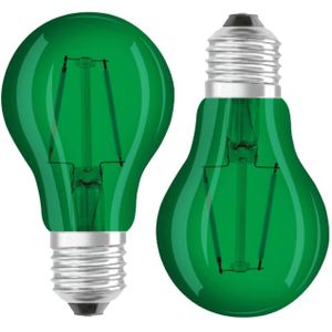 Halloween feestverlichting lamp gekleurd - 2x - groen - 5W - E27 fitting - griezelige decoratie - Discolampen