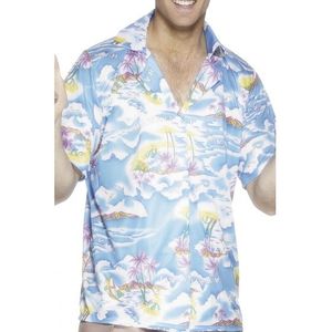 Blauw hawaii T-shirt - Carnavalsblouses