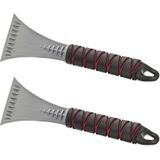 2x stuks kunststof ijskrabber grijs met softgrip handvat 27 cm - IJskrabbers