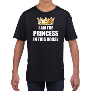 Koningsdag t-shirt Im the princess in this house zwart voor mei - Feestshirts