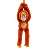 Keel Toys pluche Orang Utan aap knuffeldier - rood/bruin - hangend - 50 cm - Knuffel bosdieren