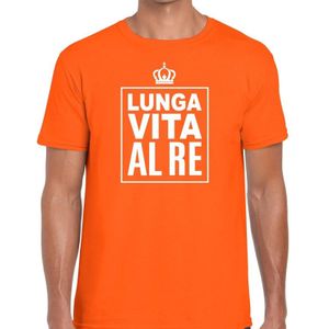 Oranje Lunga vita al Re Italiaans t-shirt heren - Feestshirts