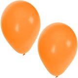 50x Helium ballonnen zwart/oranje 27 cm + helium tank/cilinder - Ballonnen