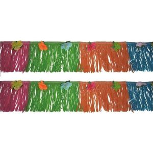 Set van 2x stuks hawaii versiering deco randen voor aan de muur van 720 x 30 cm - Feestslingers