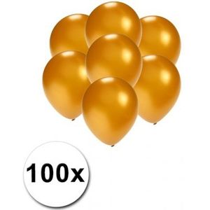 Kleine goud metallic ballonnetjes 100 stuks - Ballonnen