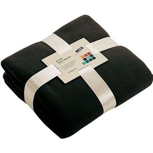 Warme fleece dekens/plaids zwart 130 x 170 cm 240 grams kwaliteit - Plaids
