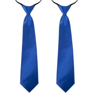 4x stuks carnaval/feest stropdas blauw 40 cm voor volwassenen - Verkleedstropdassen