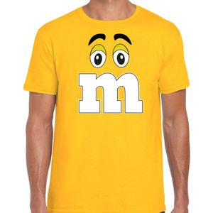 Verkleed t-shirt M voor heren - geel - carnaval/themafeest kostuum - Feestshirts