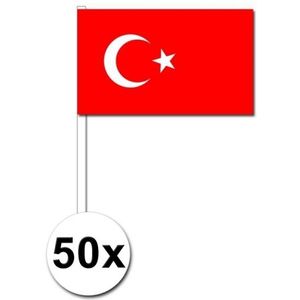 50 zwaaivlaggetjes Turkse vlag - Vlaggen