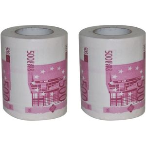 2x Rollen 500 euro toiletpapier - Fopartikelen