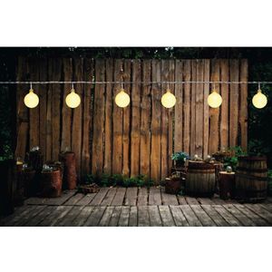 3x Feest tuinverlichting snoer 10 meter warm witte LED verlichting - Lichtsnoer voor buiten
