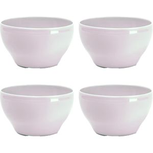 Plasticforte kommetjes/schaaltjes - 4x - dessert/ontbijt - kunststof - D14 cm - roze