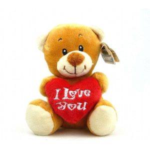 Pluche I love you bruine beer knuffel 14 cm speelgoed