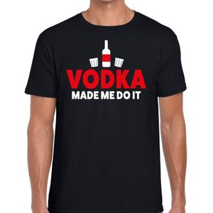 Vodka made me do it fun t-shirt zwart voor heren - Feestshirts