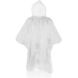 Pakket van 8x stuks wegwerp regen ponchos voor kinderen wit - Regenponcho's