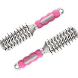 Haarborstel - Zilver/Pink - Kunststof - 2 Stuks