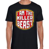 Halloween killer beast verkleed t-shirt zwart voor heren - Feestshirts