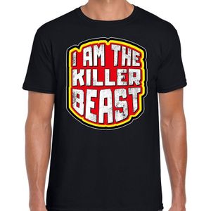 Halloween killer beast verkleed t-shirt zwart voor heren - Feestshirts