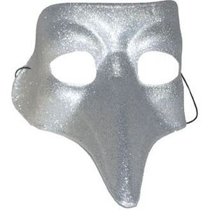 Zilver met glitters snavelmasker - Verkleedmaskers