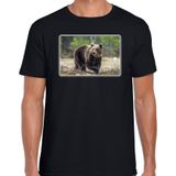 Dieren t-shirt met beren foto zwart voor heren - T-shirts