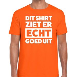 Dit shirt ziet er ECHT goed uit t-shirt oranje heren - Feestshirts