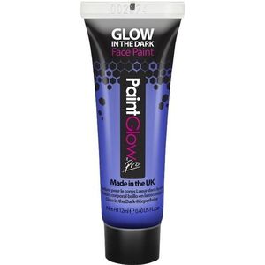Face/Body paint - neon blauw/glow in the dark - 10 ml - schmink/make-up - waterbasis - Schmink