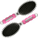 Haarborstel - Roze - Kunststof - 2 Stuks