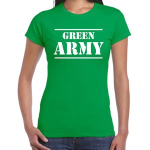 Green army/Groene leger supporter/fan t-shirt groen voor dames - Milieu shirt - Feestshirts