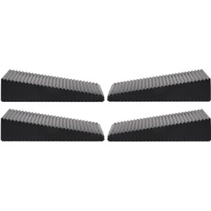 Deurstopper - 4x - zwart - driehoek - rubber - 7 x 6 x 1,6 cm - deurwig - Deurstoppers