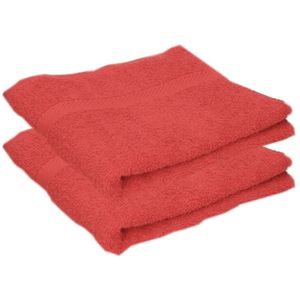 2x Towel City rode handdoeken 50 x 90 cm - Badhanddoek