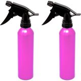 Waterverstuiver - 2x - roze - aluminium - 300 ml - Waterverstuivers