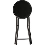 Bijzet krukje/stoel - Opvouwbaar - zwart - D30 x H45 cm - Krukjes