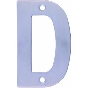 AMIG Huisnummer/letter D - massief Inox RVS - 10cm - incl. bijpassende schroeven - zilver