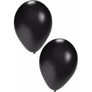 Zwarte latex party ballonnen 10x stuks rond 27 cm - Ballonnen