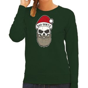 Bad Santa foute Kerstsweater / outfit groen voor dames - kerst truien
