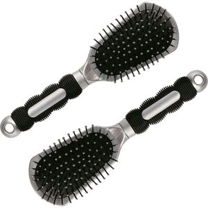Hairmaster - Haarborstel - Zilver - 2x - 23 x 7 cm - Kunststof