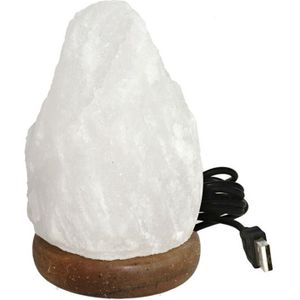 Himalaya zoutsteen ledlamp/zoutlamp wit USB multikleur 11,5 cm - Verlichting