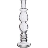 Kaarsen kandelaar Florence - transparant glas - helder - D9 x H28 cm