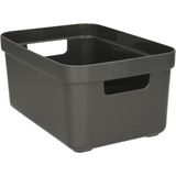 Sunware Opbergbox Sigma - 8x stuks - kunststof - zwart - 5 liter - 25,2 x 18 x 12,2 cm - Opbergbakke - Opbergbox
