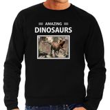 Carnotaurus dinosaurus sweater / trui met dieren foto amazing dinosaurs zwart voor heren - Sweaters