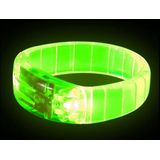 4x stuks groene armdanden met LED licht - Verkleedsieraden