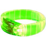 4x stuks groene armdanden met LED licht - Verkleedsieraden