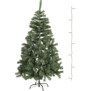 Kunst kerstboompje 60 cm incl. helder witte lampjes - Kunstkerstboom