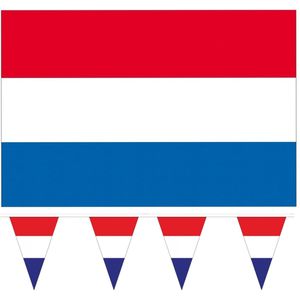 Nederland vlaggen versiering set binnen/buiten 2-delig - Feestslingers