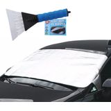 Auto anti bevriezing/vorst deken 85 x 180 cm met ijskrabber blauw 13cm - Auto-accessoires