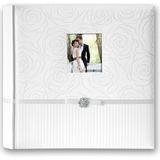 Luxe fotoalbum Annabella bruiloft/huwelijk met 50 paginas wit 32 x 32 x 6 cm inclusief plakkers - Fotoalbums