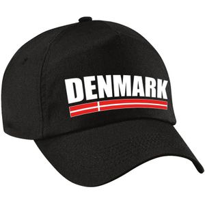 Denmark supporter pet  / cap Denemarken zwart volwassenen - Verkleedhoofddeksels