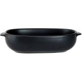 1x Zwarte ovenschalen 18,5 x 11,5 x 5 cm - Ovaal - Klassieke braadsledes - Ovenschotel schalen - Bakvorm/braadslede