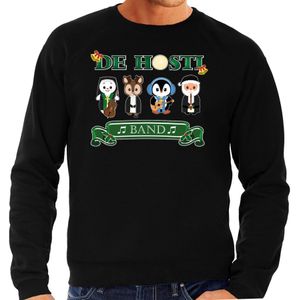 Foute Kersttrui/sweater voor heren - de hosti band - zwart - kerstmuziek - band - kerst truien