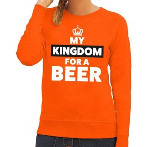 Oranje My Kingdom for a beer sweater voor dames - Feesttruien